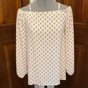 Pleione Cold Shoulder Split Sleeves Lightweight Blouse